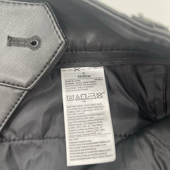 BANANA REPUBLIC Pants Size 4 Faux Leather Black Mob Wife Crop Cropped Pockets - Picture 9 of 10
